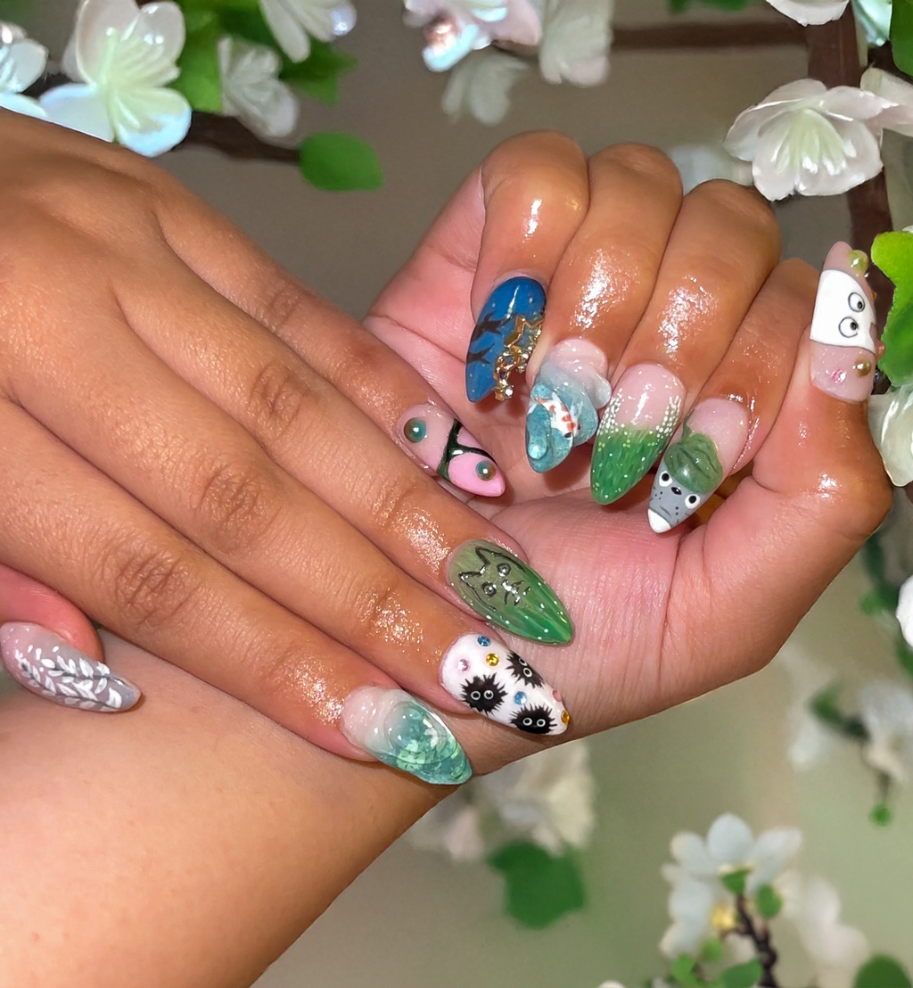 Studio Ghibli inspired nails