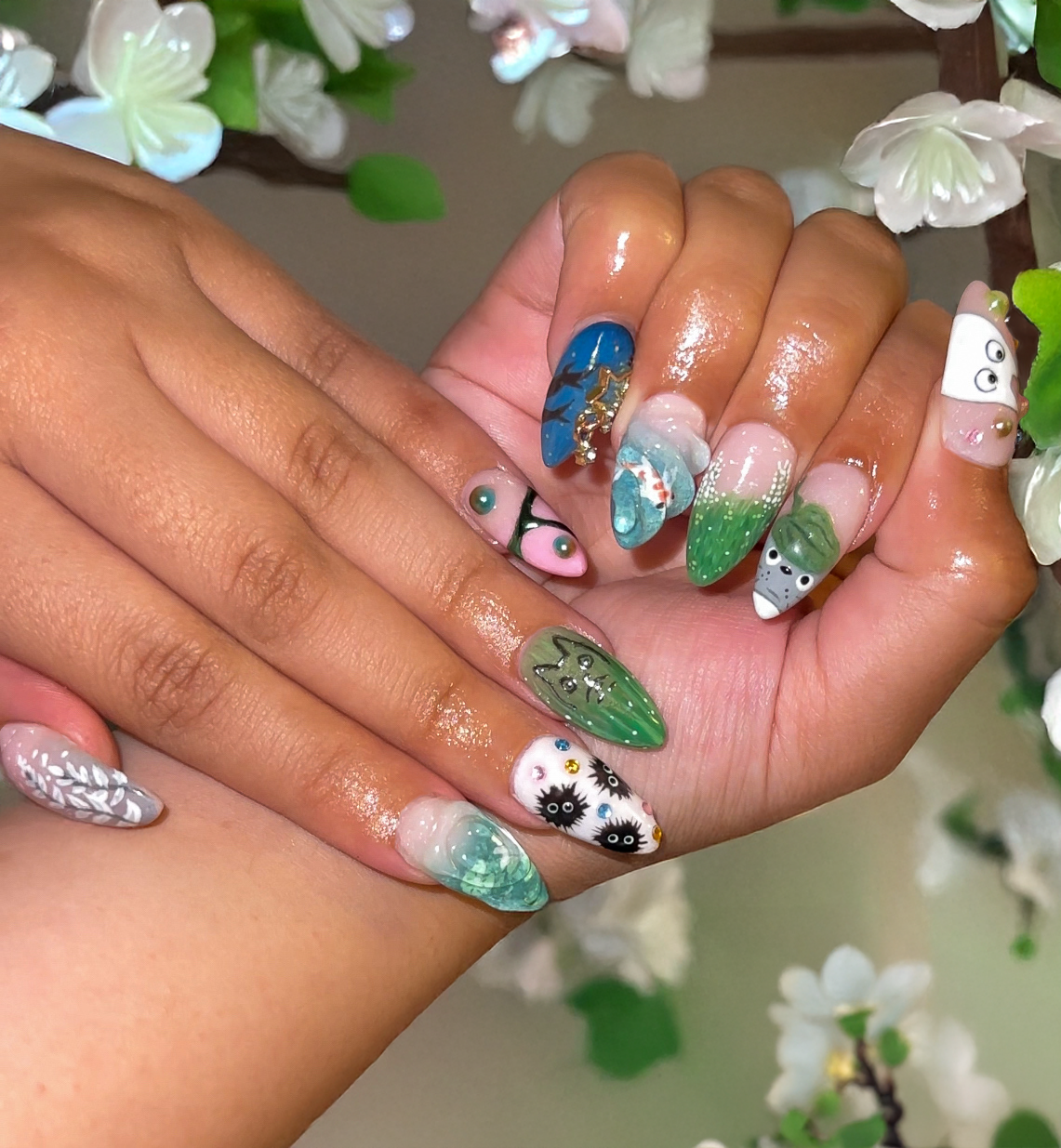 Studio Ghibli inspired nails